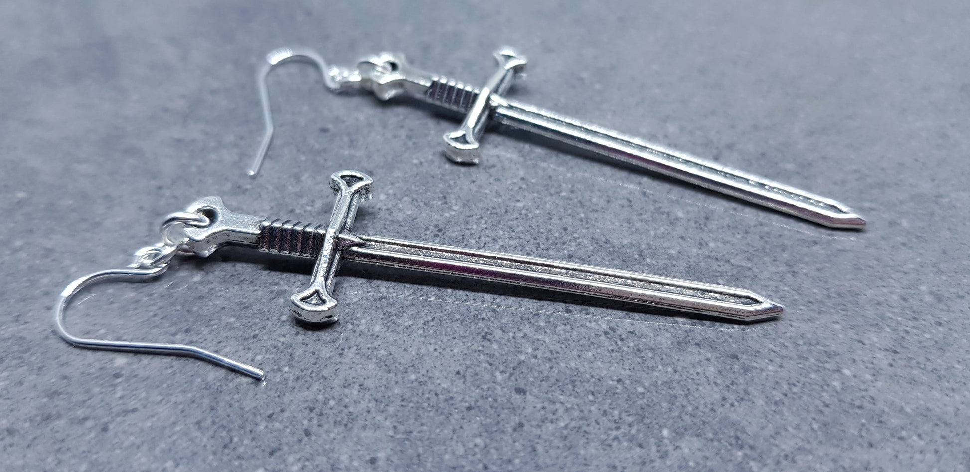 Dagger Earrings, Miniature Sword, Hypoallergenic Ear Wires, Sword Earrings, Cosplay Jewellery, Gothic Jewellery, Come as a Pair