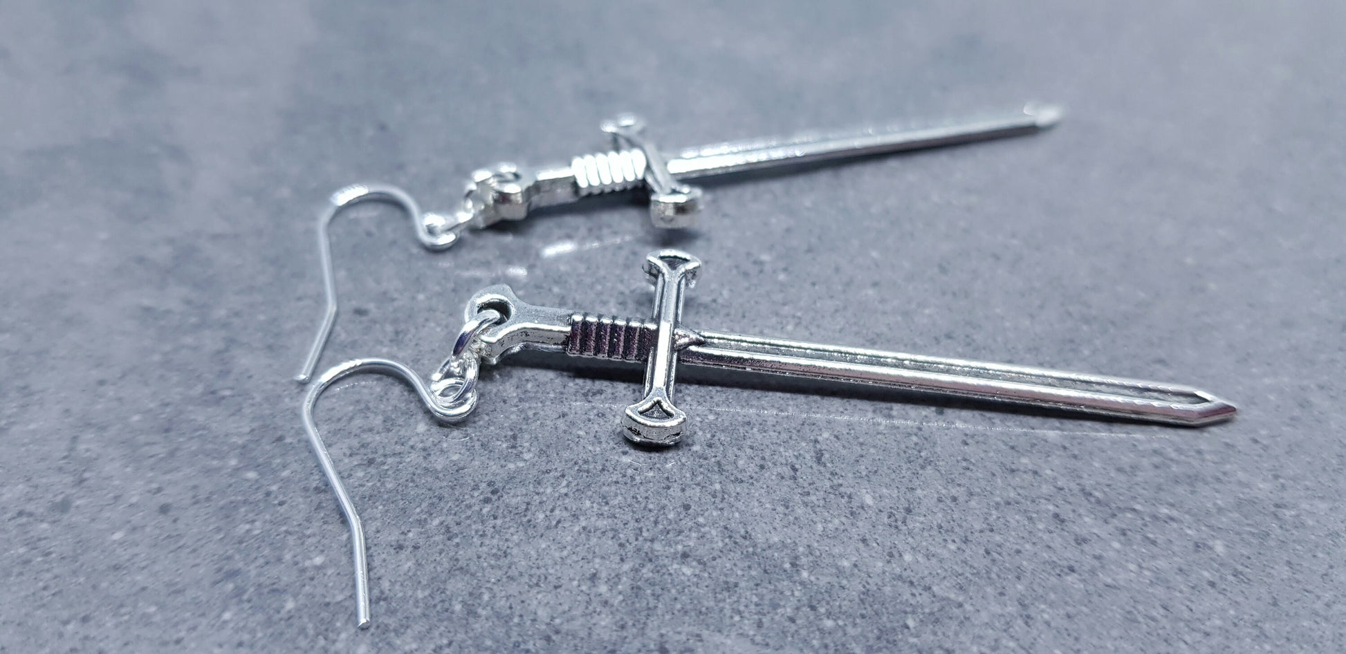 Dagger Earrings, Miniature Sword, Hypoallergenic Ear Wires, Sword Earrings, Cosplay Jewellery, Gothic Jewellery, Come as a Pair