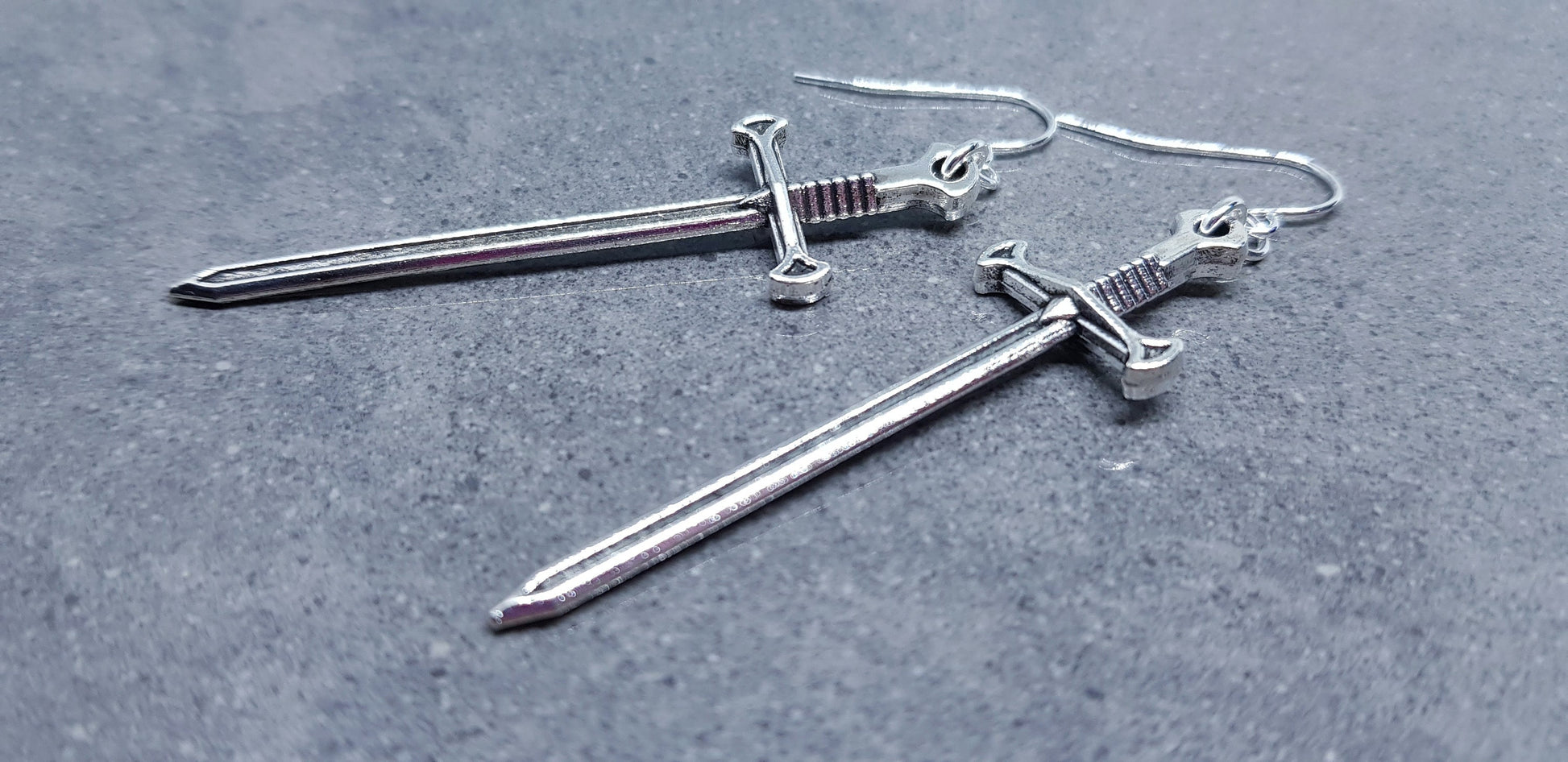 Dagger Earrings, Miniature Sword, Hypoallergenic Ear Wires, Sword Earrings, Cosplay Jewellery, Gothic Jewellery, Come as a Pair