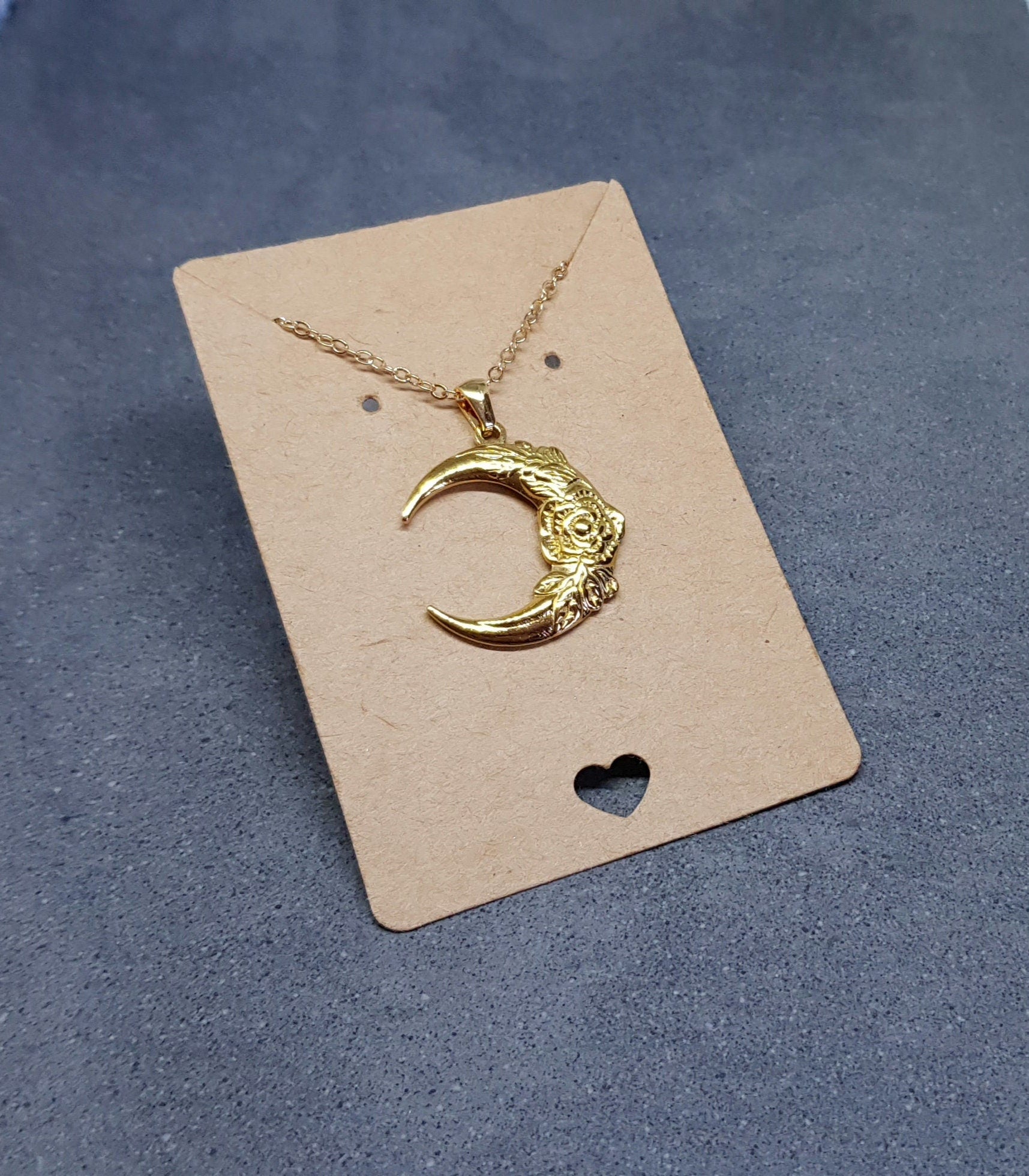 Moon Choker, Gold Plated, Minimalistic Choker, Celestial Choker, Moon Necklace, Choice of Lengths, Flower Detail