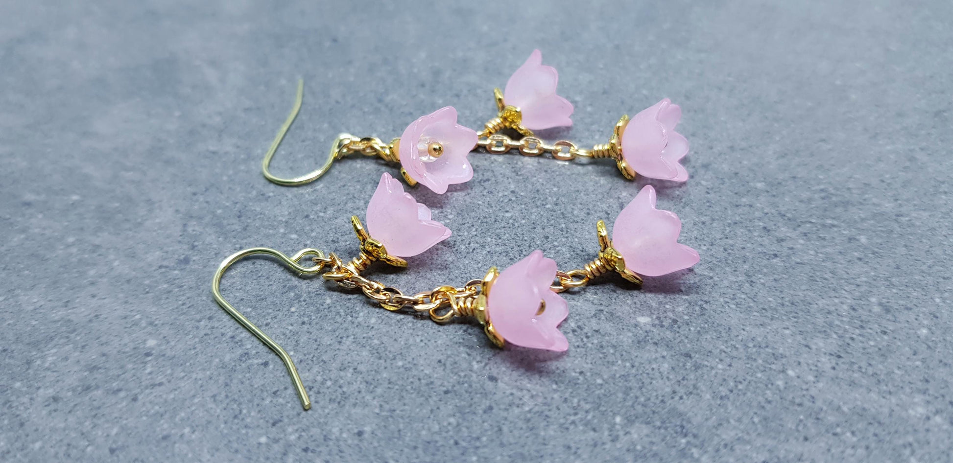 Flower Earrings, Hypoallergenic Ear Wires, Pale Pink Earrings, Boho Jewelry, Simple Vintage Earrings