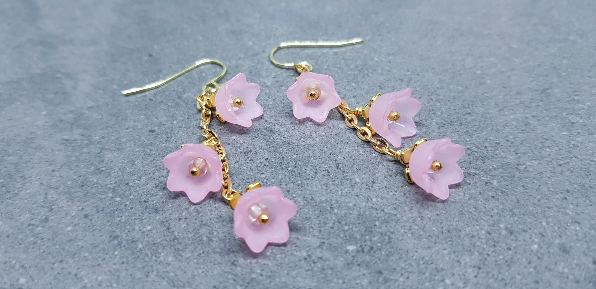 Flower Earrings, Hypoallergenic Ear Wires, Pale Pink Earrings, Boho Jewelry, Simple Vintage Earrings