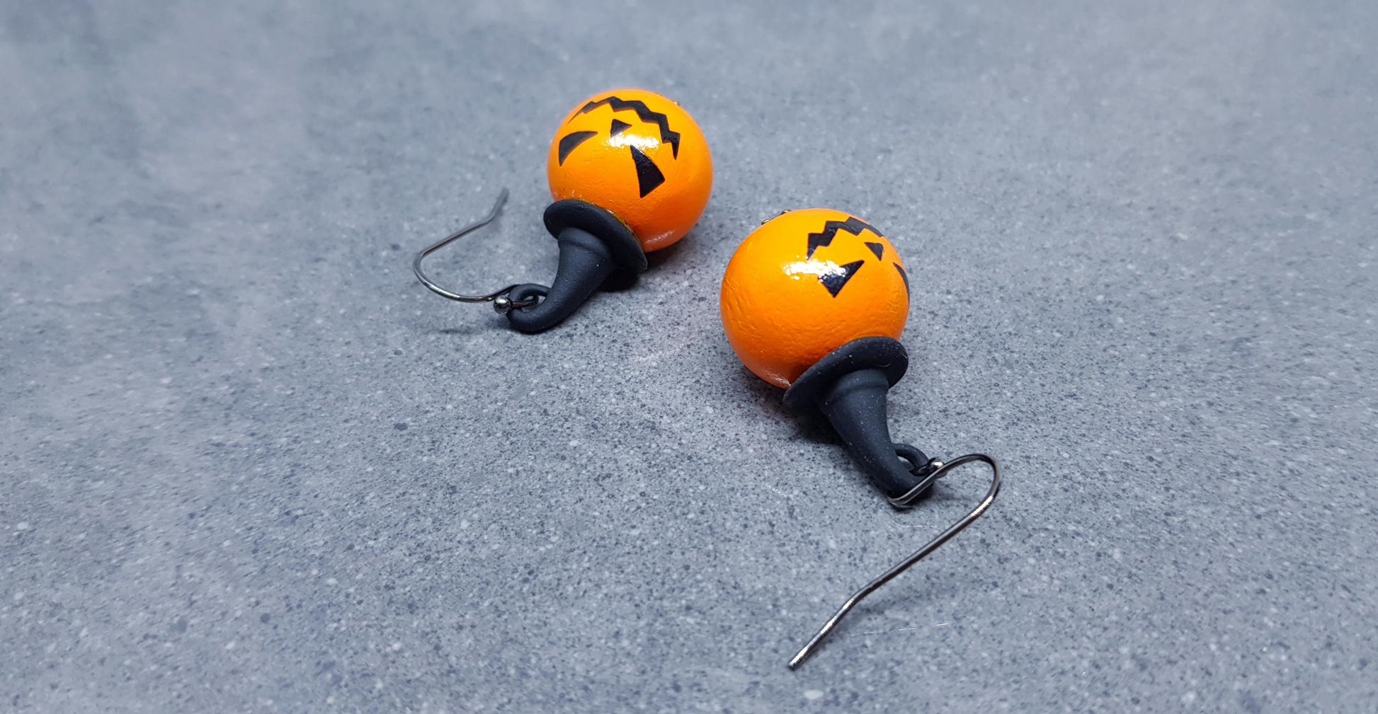 Pumpkin Earrings, Hypoallergenic Ear Wires, Jack O'lantern Earrings, Scary Pumpkin Jewelry, Autumn Earrings, Fall Halloween