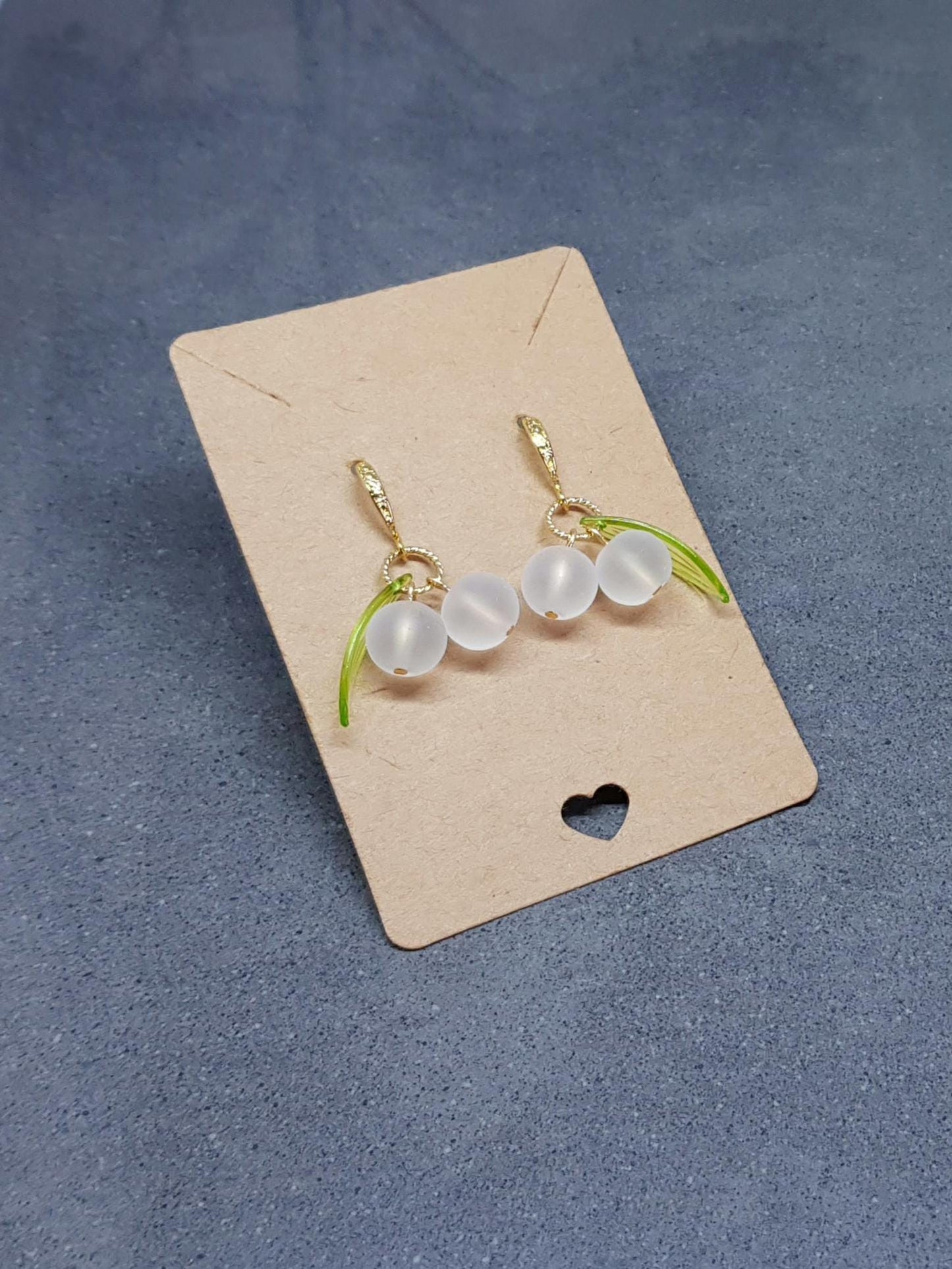 Glass Mistletoe Earrings, Berry Earrings, Hypoallergenic Ear Wires, Glass Jewelry, Autumn Earrings, Christmas Jewelry