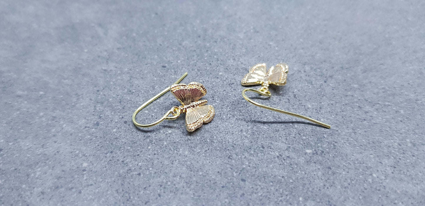 Butterfly Earrings, Hypoallergenic Ear Wires, Gold Butterfly Jewelry, Gift for her