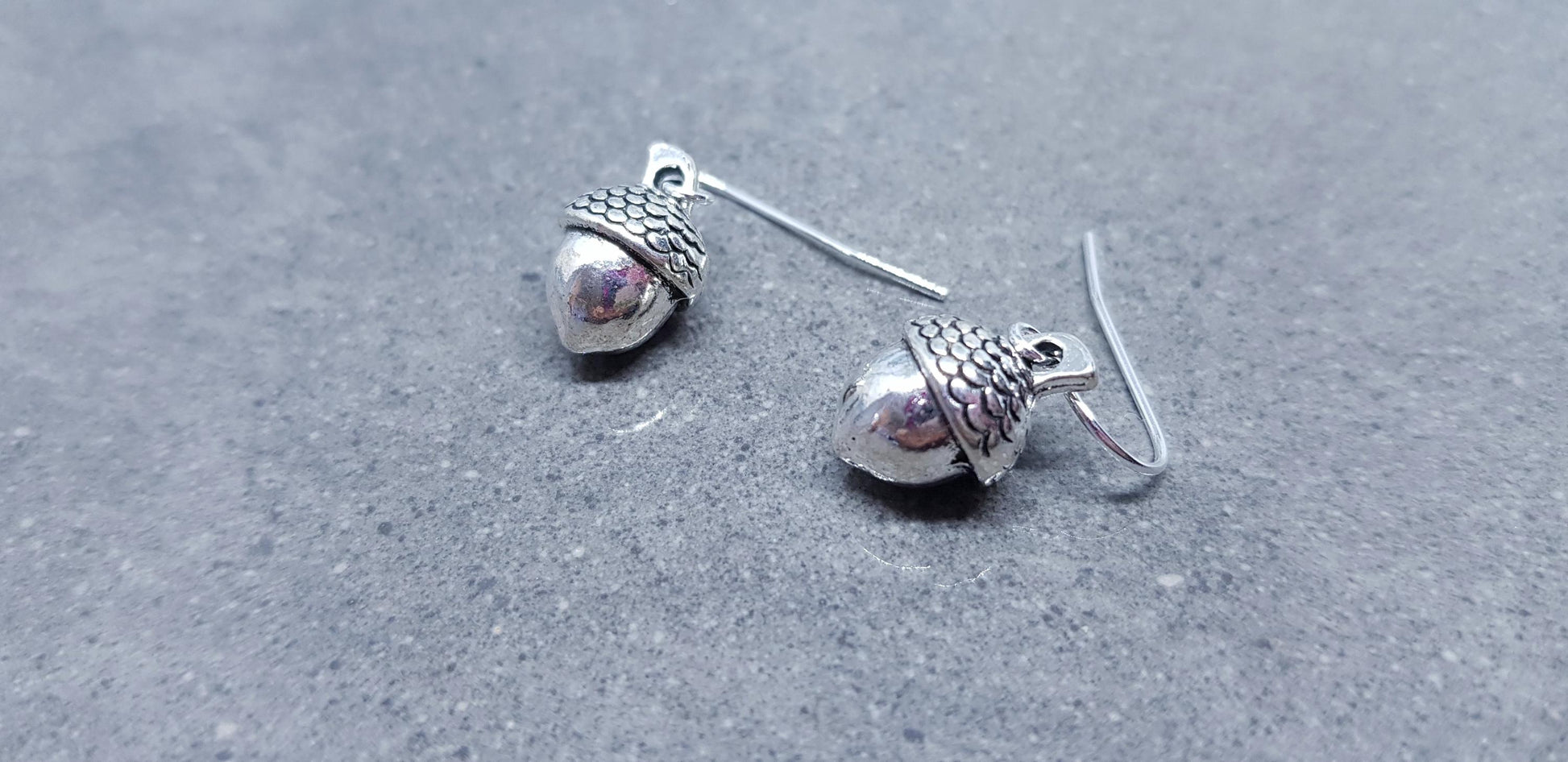 Large Acorn Earrings, Hypoallergenic Ear Wires, Sterling Silver Ear Wires, Fall Earrings, Silver Earrings, Autumn Earrings