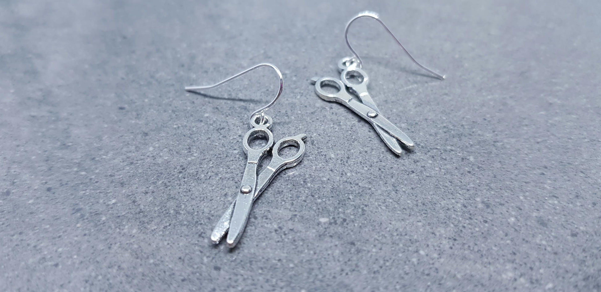 Scissors Earrings, Hypoallergenic Ear Wires, 925 Sterling Silver Hooks, Silver Plated Hooks, Sewers Earrings, Hairdressers Jewellery