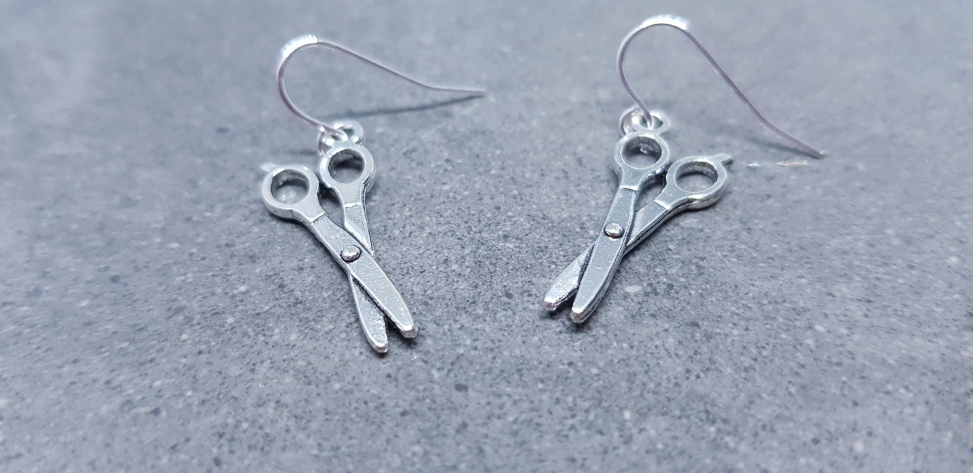 Scissors Earrings, Hypoallergenic Ear Wires, 925 Sterling Silver Hooks, Silver Plated Hooks, Sewers Earrings, Hairdressers Jewellery