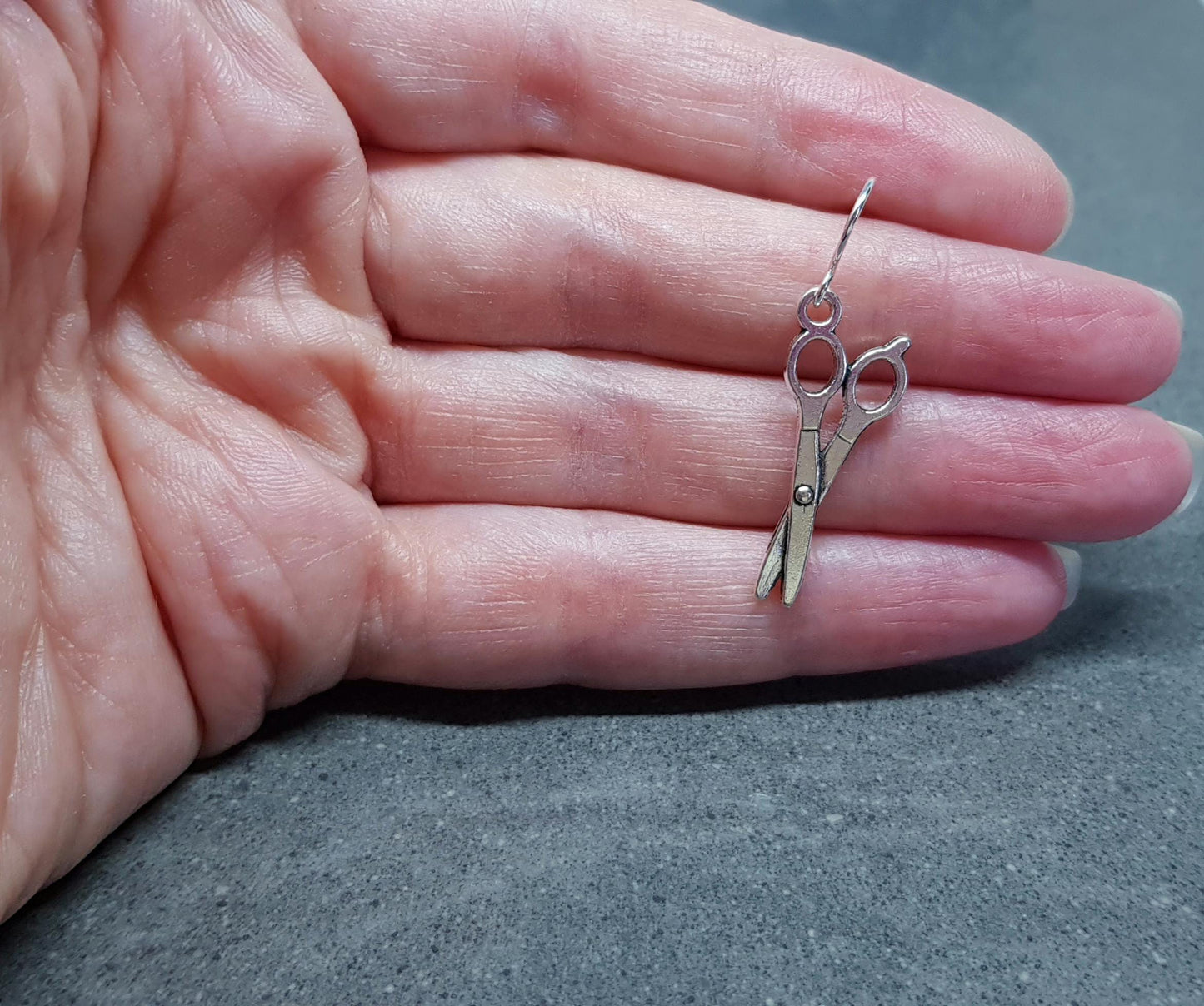 Scissors Earrings, Hypoallergenic Ear Wires, 925 Sterling Silver Hooks, Silver Plated Hooks, Sewers Earrings, Hairdressers Jewellery