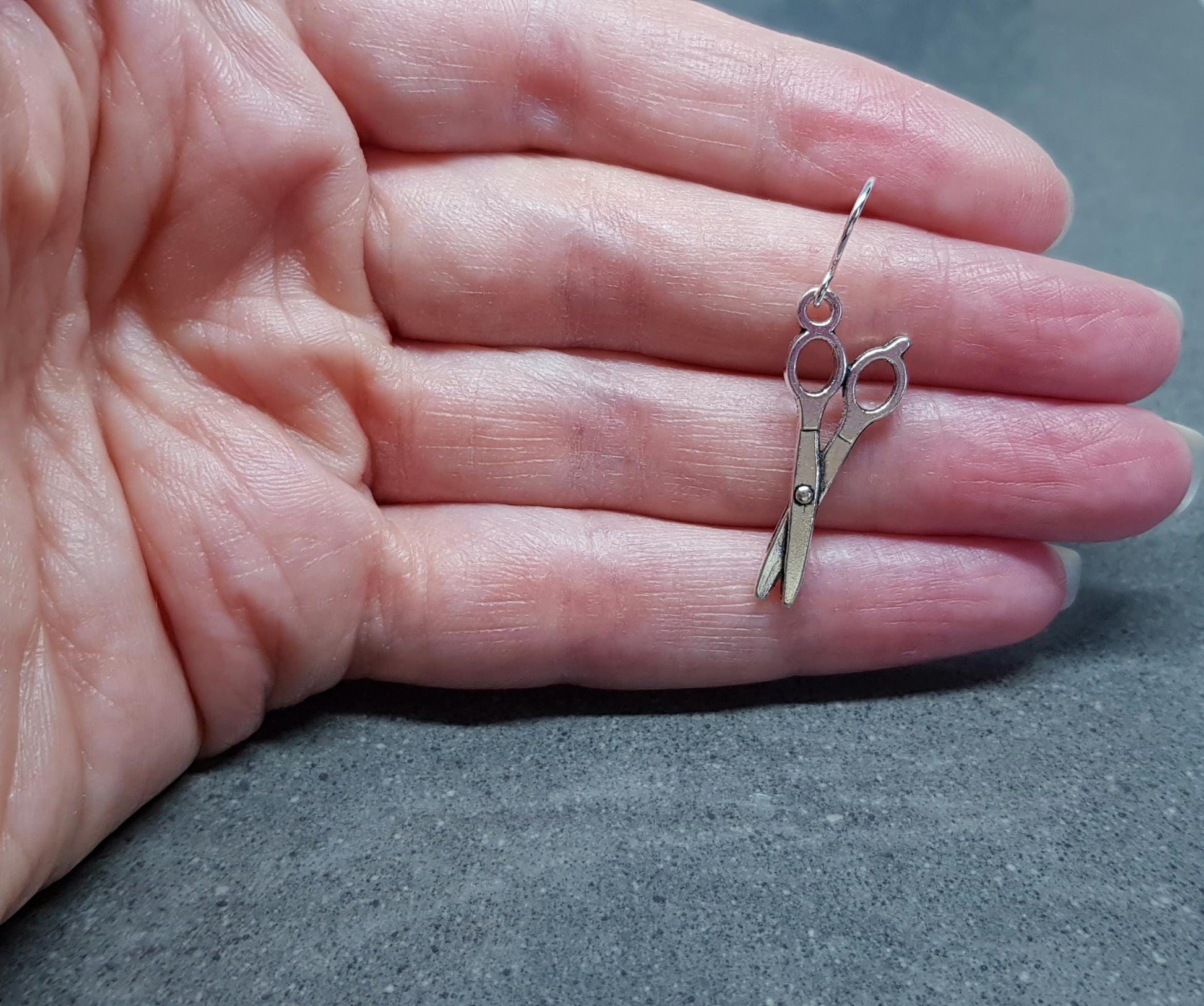 Scissors Earrings, Hypoallergenic Ear Wires, 925 Sterling Silver Hooks, Silver Plated Hooks, Sewers Earrings, Hairdressers Jewellery