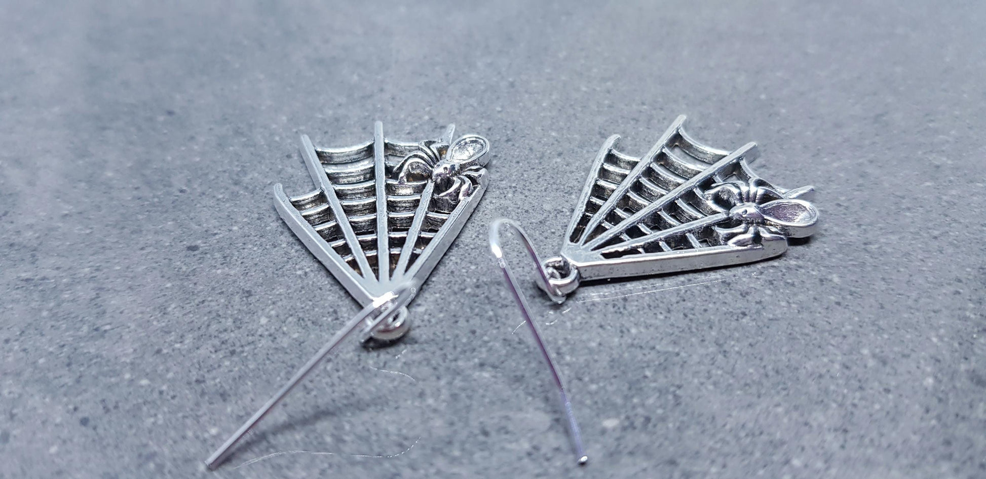 Spider Web Earrings, Hypoallergenic Ear Wires, Cob Web Earrings, Gothic Earrings, Spider Earrings