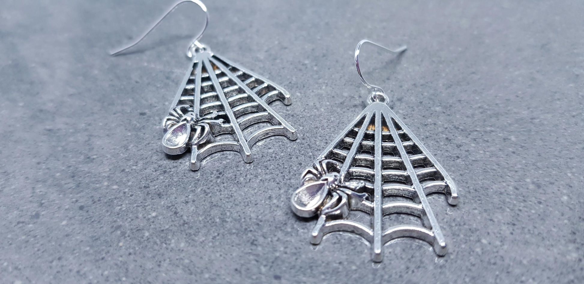 Spider Web Earrings, Hypoallergenic Ear Wires, Cob Web Earrings, Gothic Earrings, Spider Earrings