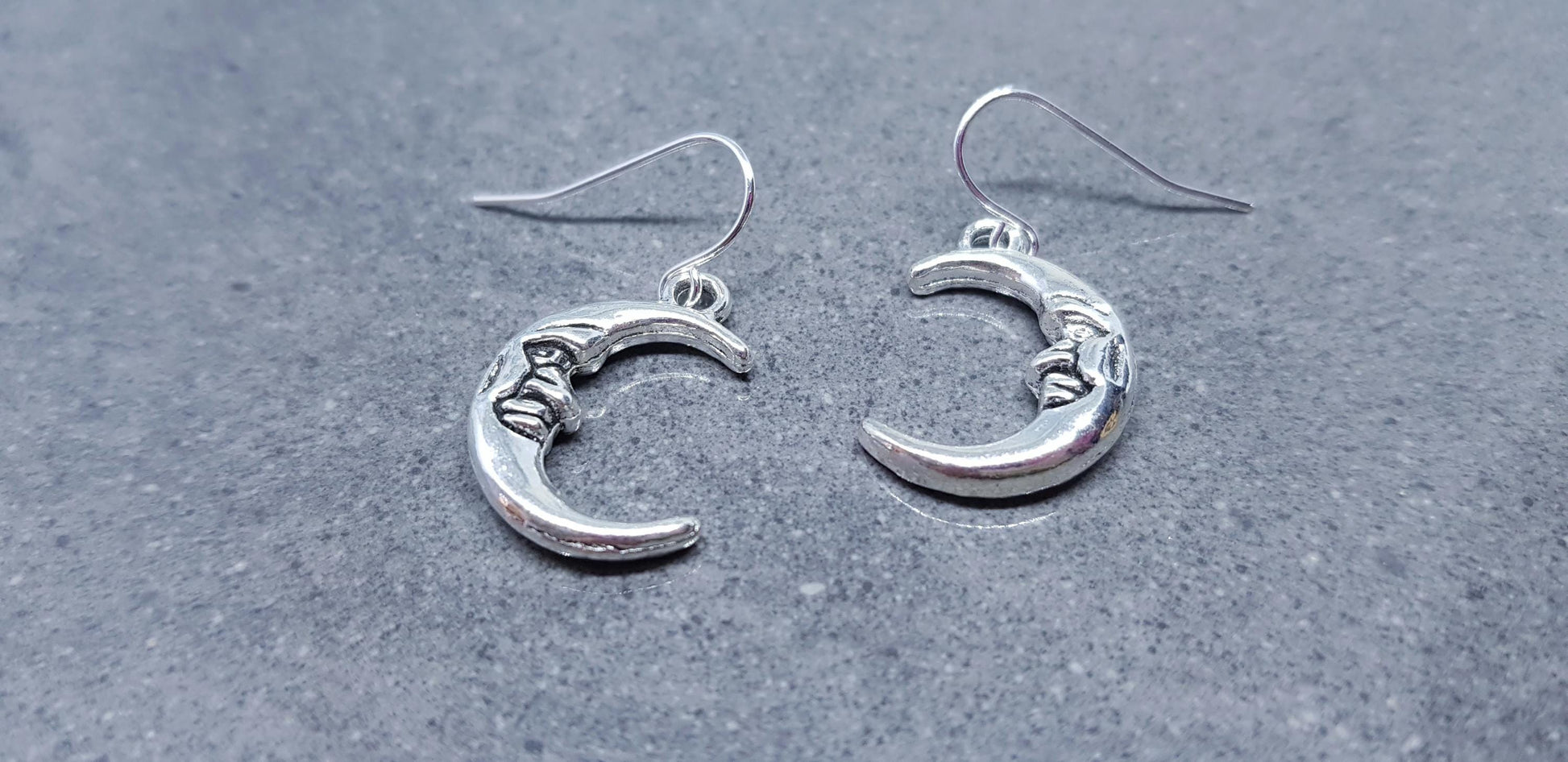 Moon Earrings, Hypoallergenic Ear Wires, Sterling Silver Ear Wires, Crescent Moon Earrings, Celestial Earrings, Moon Jewellery