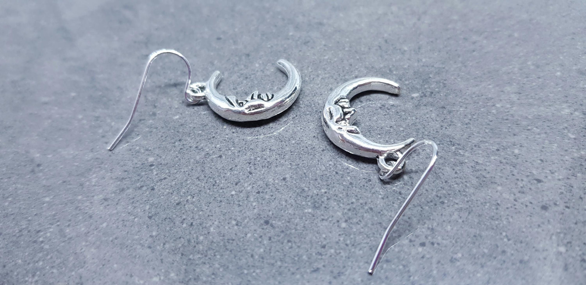 Moon Earrings, Hypoallergenic Ear Wires, Sterling Silver Ear Wires, Crescent Moon Earrings, Celestial Earrings, Moon Jewellery