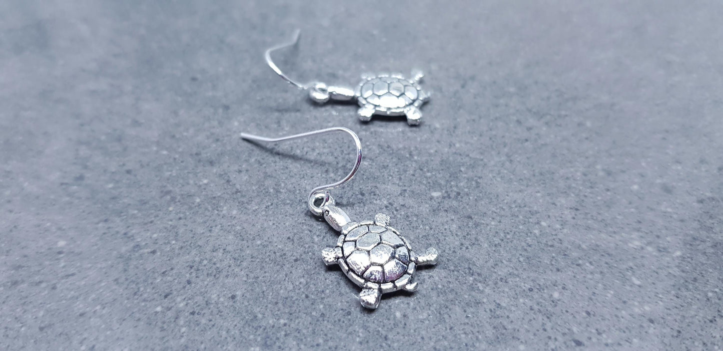 Turtle Earrings, Hypoallergenic Ear Wires, Tortoise Earrings, Tortoise Gifts, Turtle Jewellery