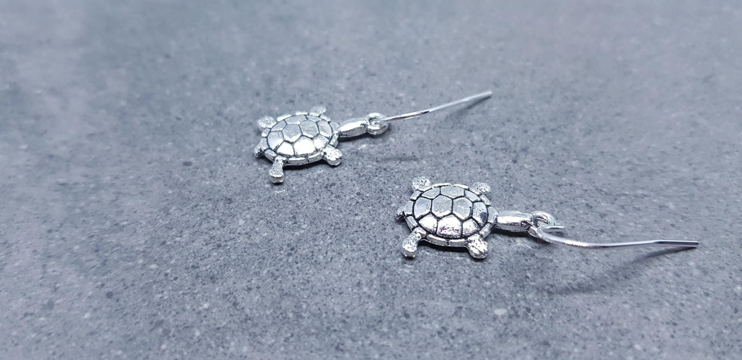 Turtle Earrings, Hypoallergenic Ear Wires, Tortoise Earrings, Tortoise Gifts, Turtle Jewellery