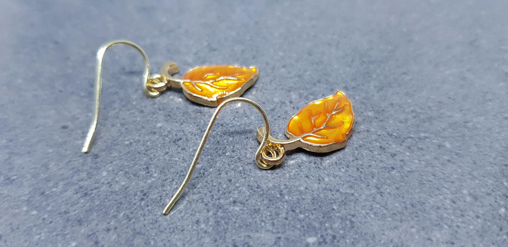 Leaf Earrings, Choice of Ear Wires, Autumn Leaves, Choice of Colours, Coral, Green, Golden, Gold Plated Jewellery