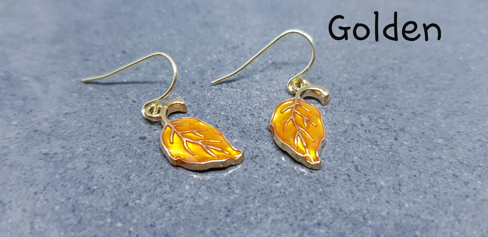 Leaf Earrings, Choice of Ear Wires, Autumn Leaves, Choice of Colours, Coral, Green, Golden, Gold Plated Jewellery