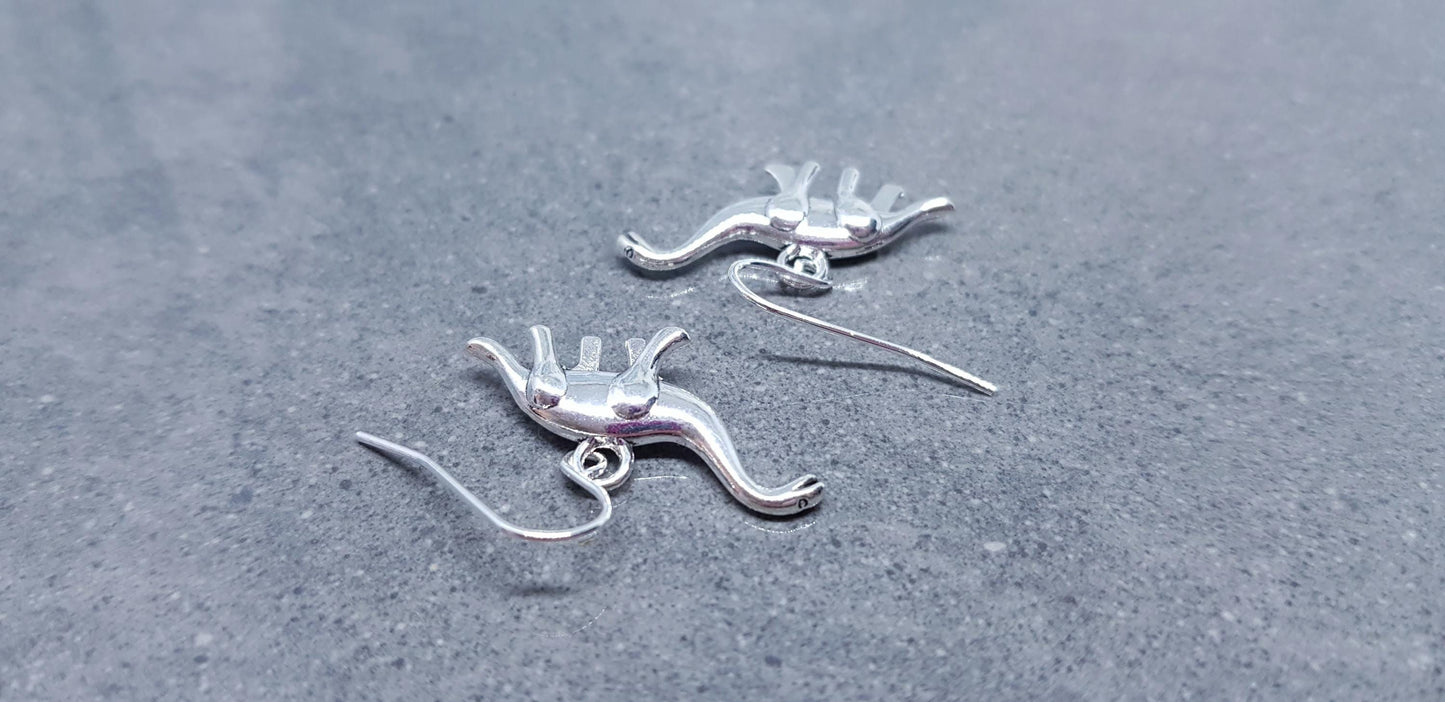 Diplodocus Earrings, Hypoallergenic Ear Wires, Long Neck Dinosaur, Jurassic Earrings, Cute Jewellery