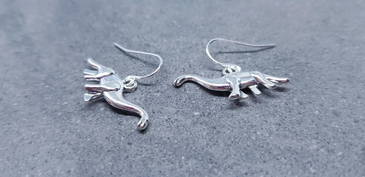 Diplodocus Earrings, Hypoallergenic Ear Wires, Long Neck Dinosaur, Jurassic Earrings, Cute Jewellery