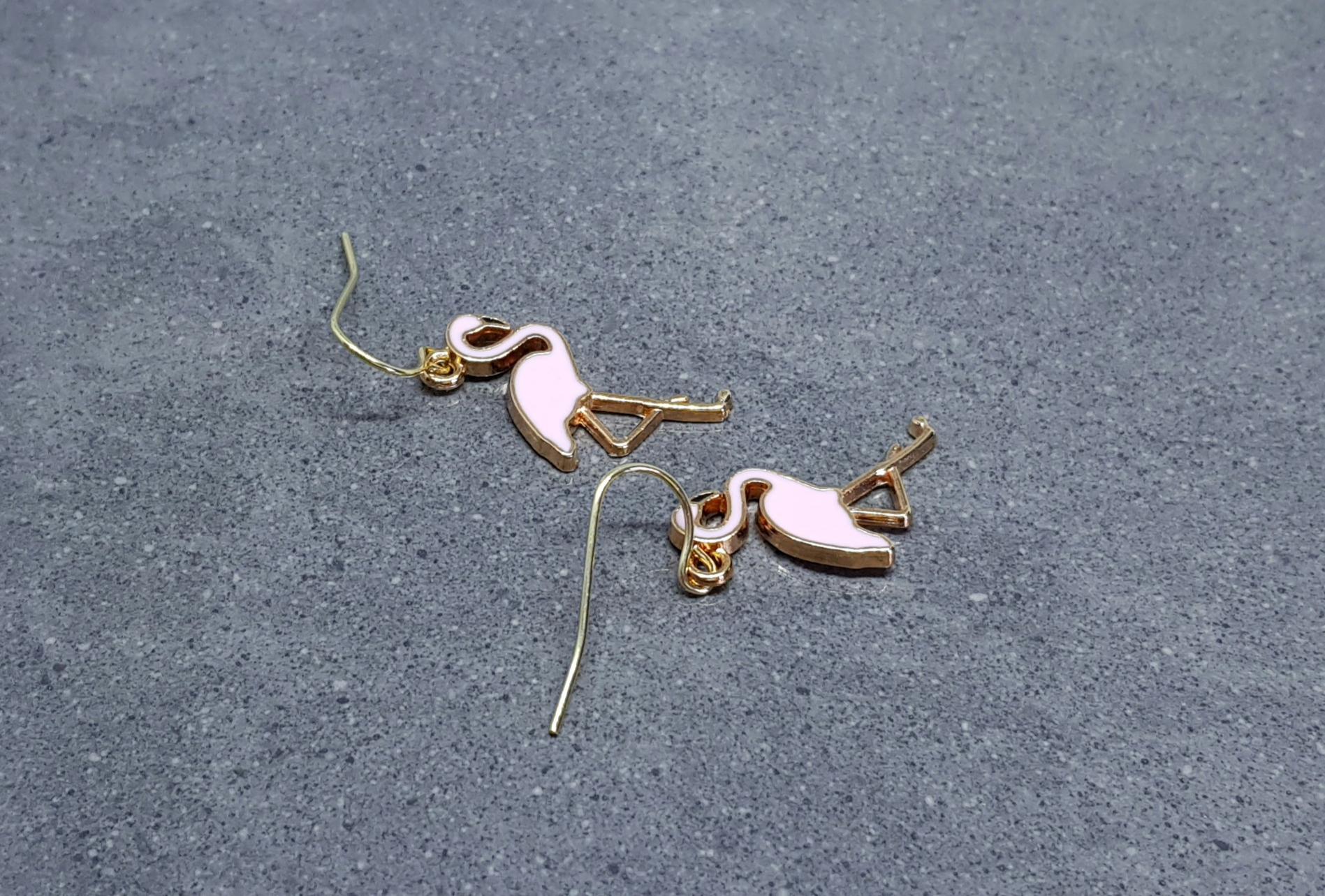 Pink Flamingo Earrings, Hypoallergenic Ear Wires, Pink Earrings