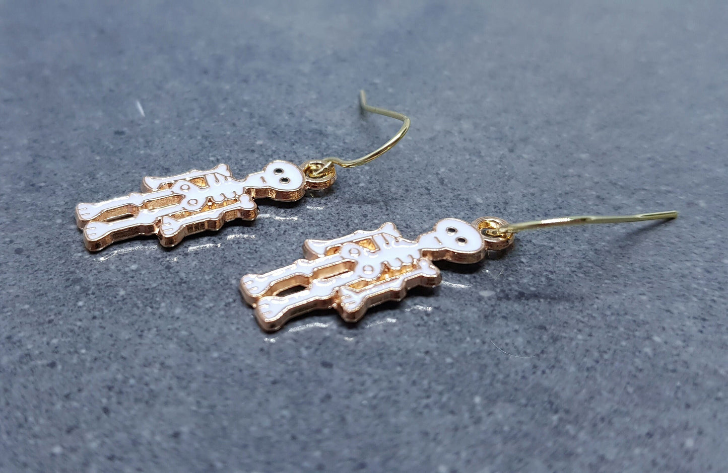 Skeleton Earrings, Hypoallergenic Ear Wires, 925 Sterling Silver Ear Wires, Gothic Jewellery, Halloween, Trick or Treat