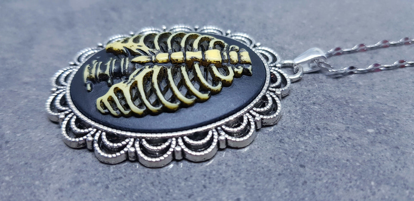 Skeleton Choker, skeleton Necklace, Skeleton Rib Cage Necklace, Gothic Jewellery