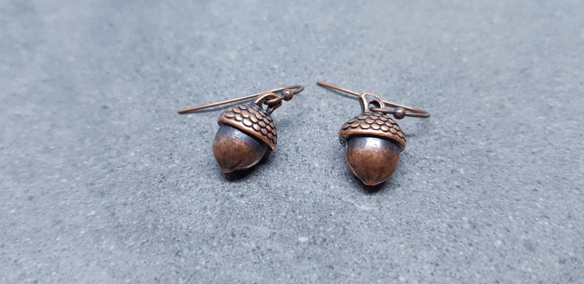 Large Acorn Earrings, Hypoallergenic Ear Wires, Fall Earrings, Copper Earrings, Autumn Earrings