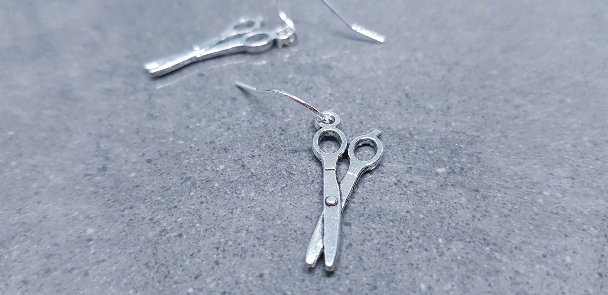 Scissors Earrings, Hypoallergenic Ear Wires, 925 Sterling Silver Hooks, Silver Plated Hooks, Sewers Earrings, Hairdressers Jewellery