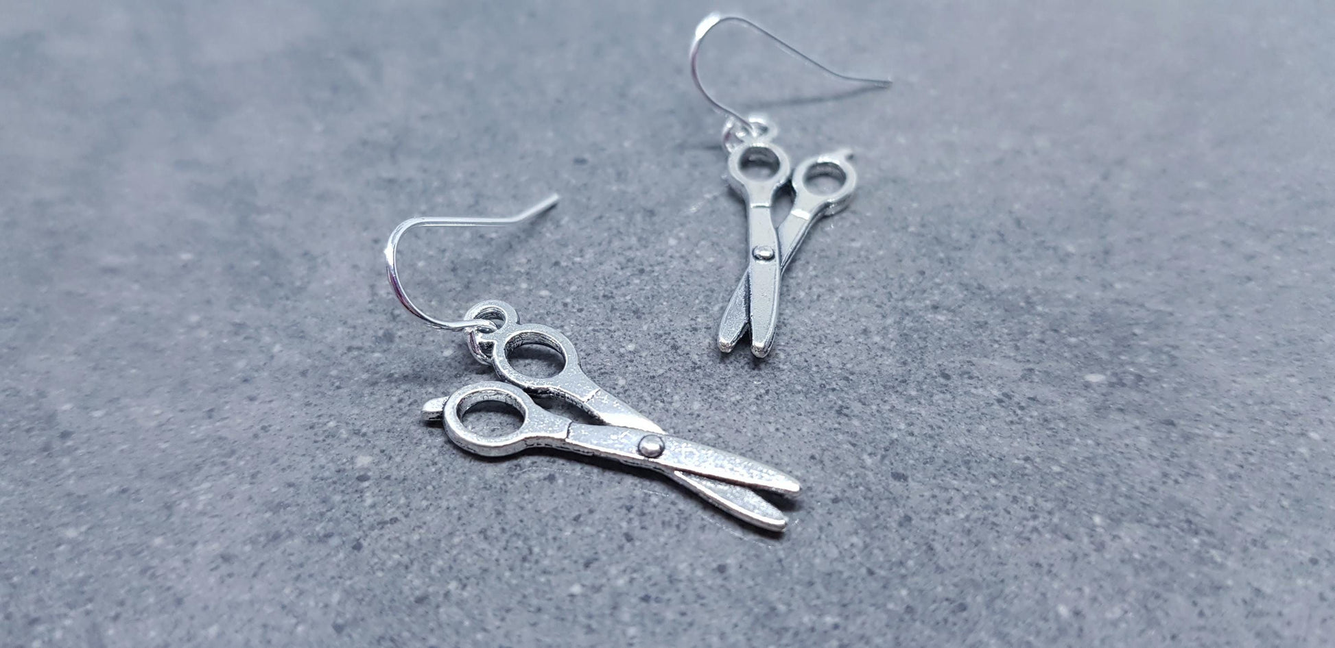 Scissors Earrings, Hypoallergenic Ear Wires, 925 Sterling Silver Hooks, Silver Plated Hooks, Sewers Earrings, Hairdressers Jewellery