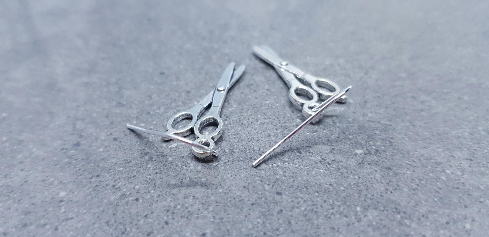 Scissors Earrings, Hypoallergenic Ear Wires, 925 Sterling Silver Hooks, Silver Plated Hooks, Sewers Earrings, Hairdressers Jewellery