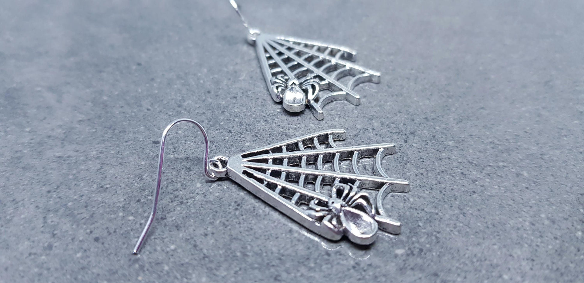 Spider Web Earrings, Hypoallergenic Ear Wires, Cob Web Earrings, Gothic Earrings, Spider Earrings