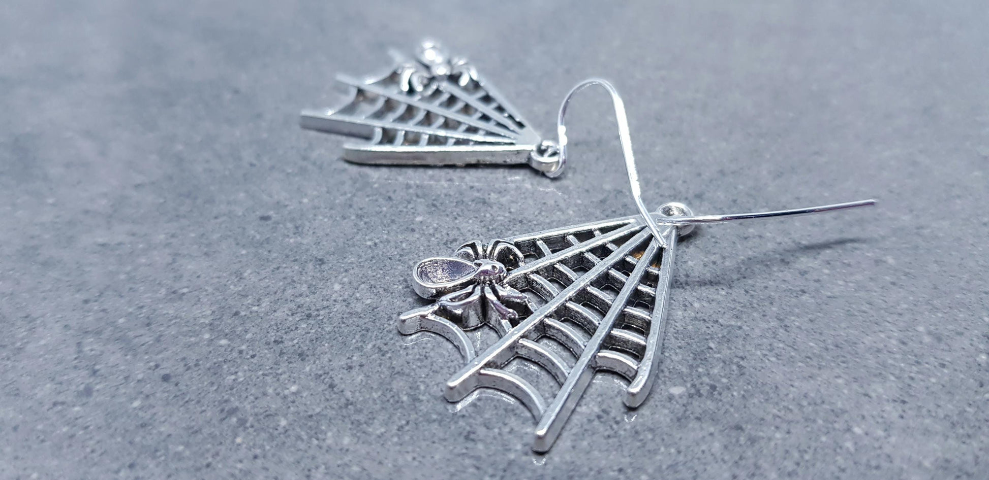 Spider Web Earrings, Hypoallergenic Ear Wires, Cob Web Earrings, Gothic Earrings, Spider Earrings