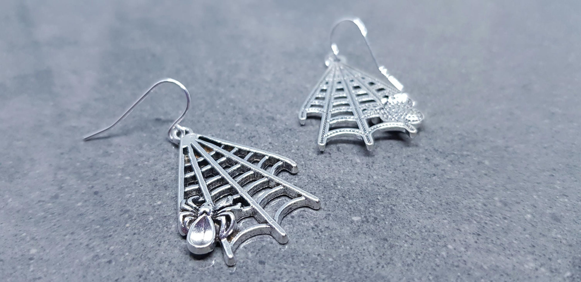 Spider Web Earrings, Hypoallergenic Ear Wires, Cob Web Earrings, Gothic Earrings, Spider Earrings