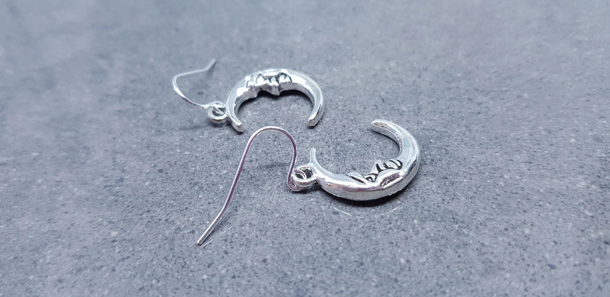 Moon Earrings, Hypoallergenic Ear Wires, Sterling Silver Ear Wires, Crescent Moon Earrings, Celestial Earrings, Moon Jewellery
