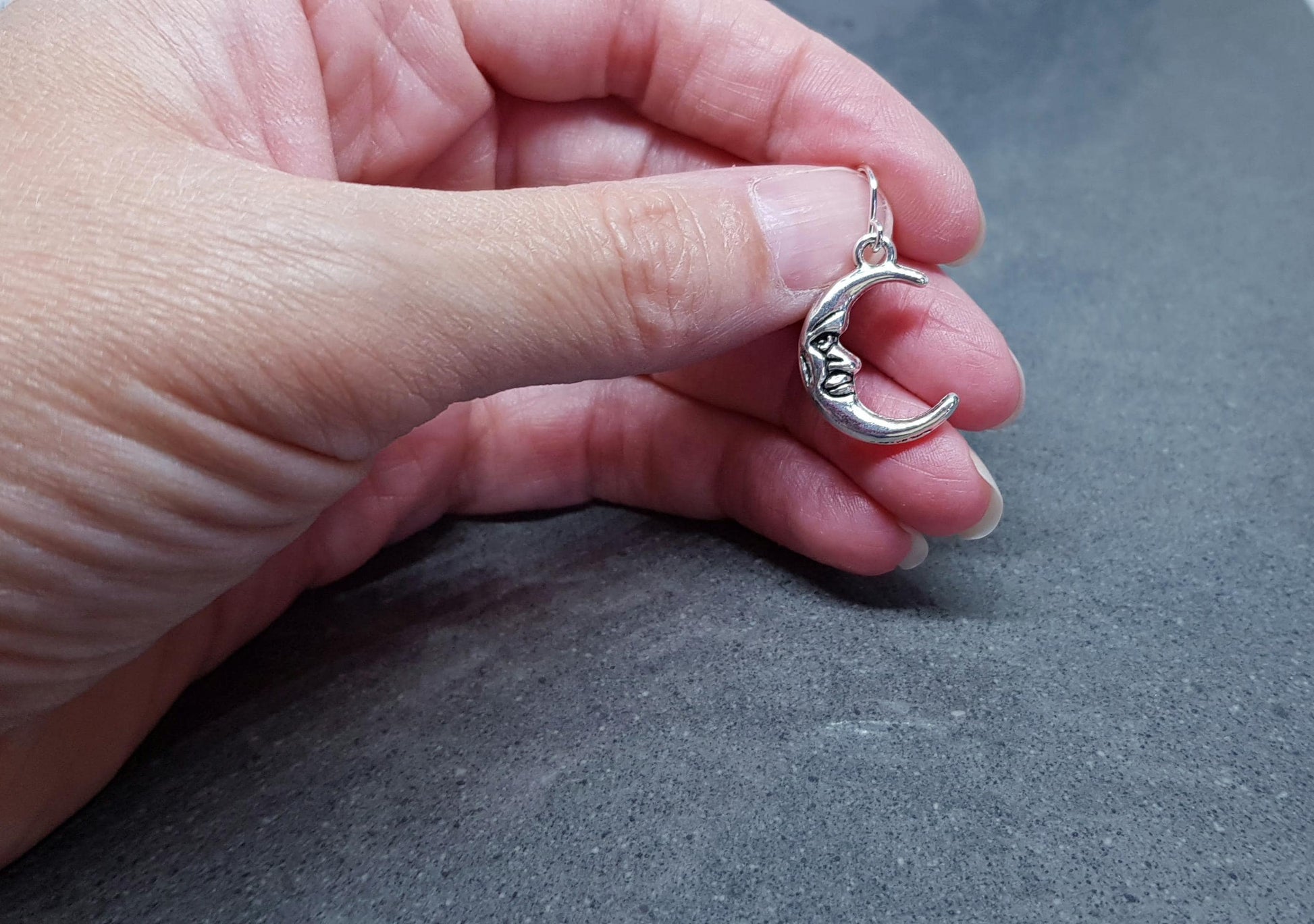 Moon Earrings, Hypoallergenic Ear Wires, Sterling Silver Ear Wires, Crescent Moon Earrings, Celestial Earrings, Moon Jewellery