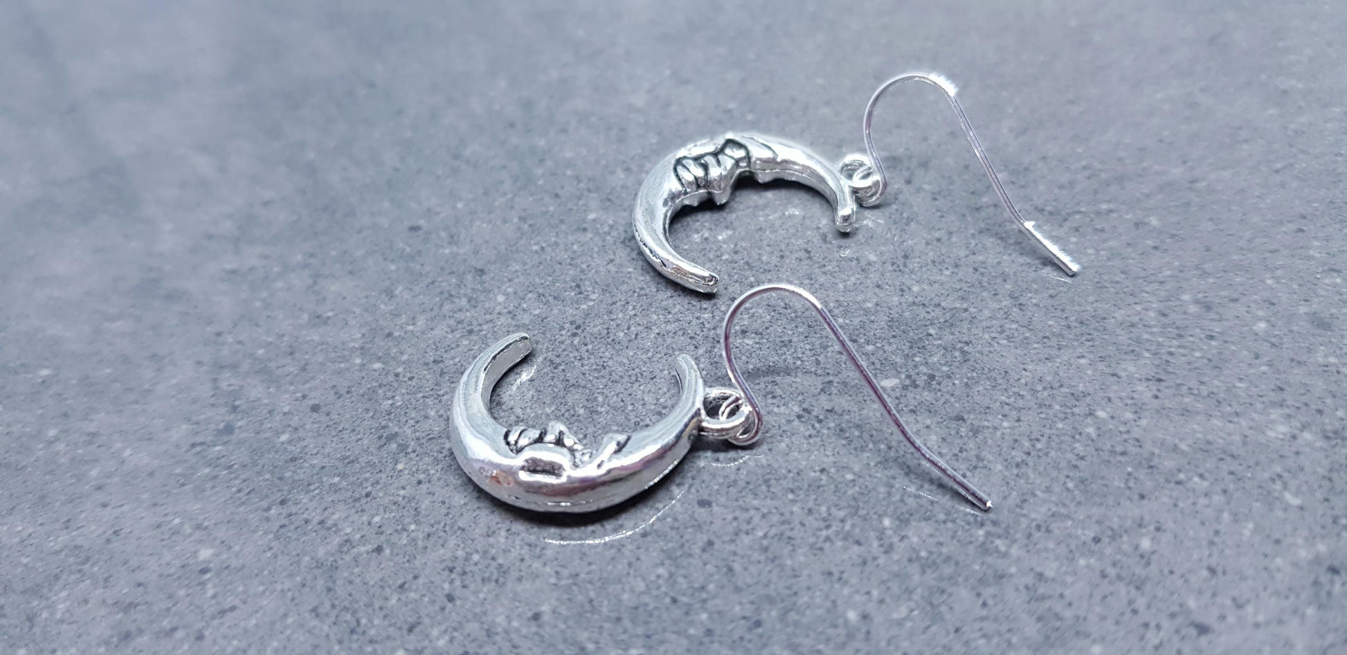 Moon Earrings, Hypoallergenic Ear Wires, Sterling Silver Ear Wires, Crescent Moon Earrings, Celestial Earrings, Moon Jewellery