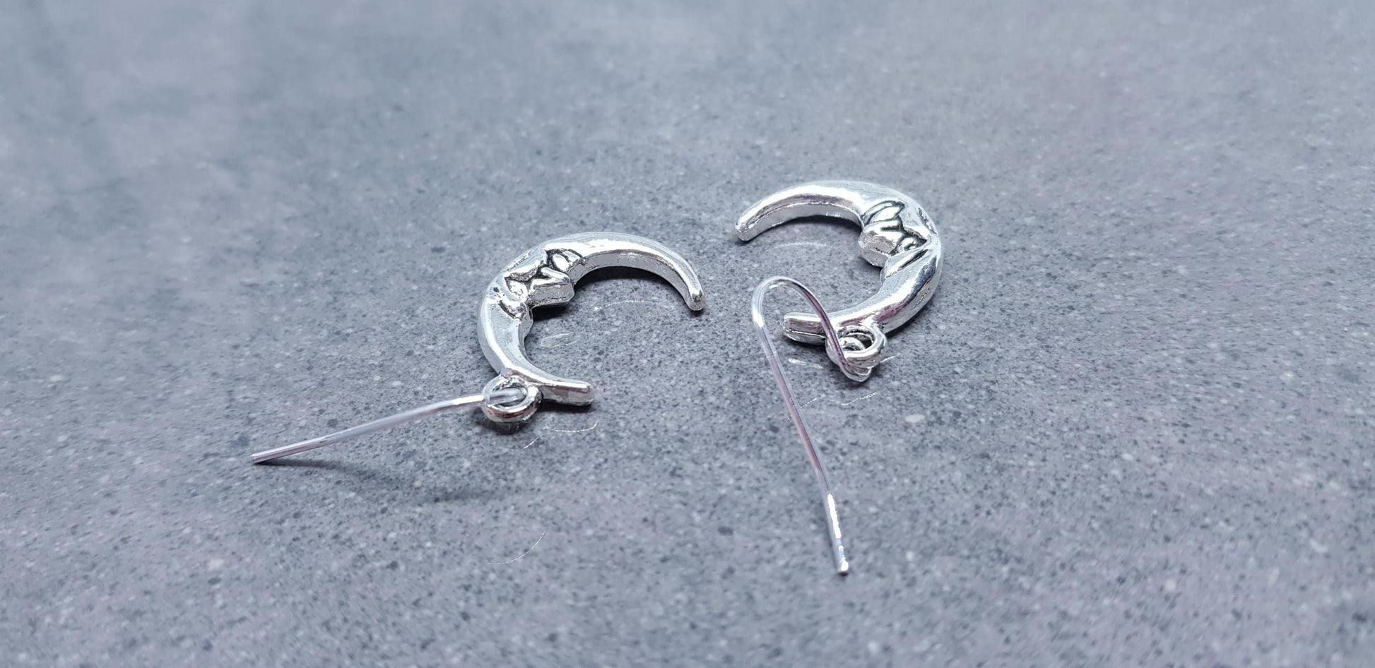 Moon Earrings, Hypoallergenic Ear Wires, Sterling Silver Ear Wires, Crescent Moon Earrings, Celestial Earrings, Moon Jewellery
