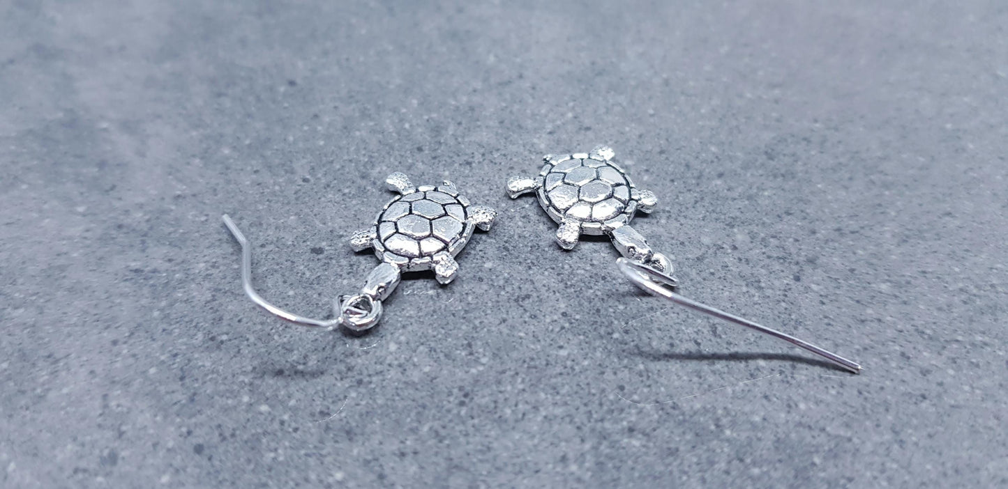 Turtle Earrings, Hypoallergenic Ear Wires, Tortoise Earrings, Tortoise Gifts, Turtle Jewellery