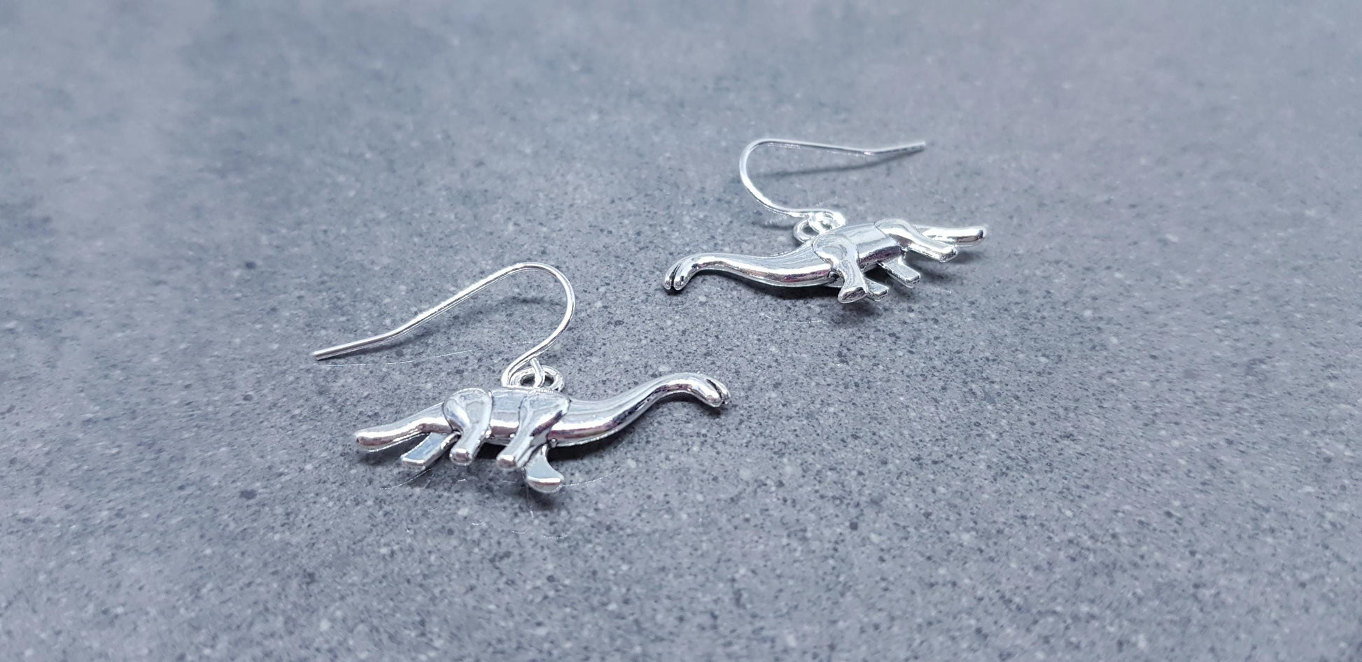 Diplodocus Earrings, Hypoallergenic Ear Wires, Long Neck Dinosaur, Jurassic Earrings, Cute Jewellery