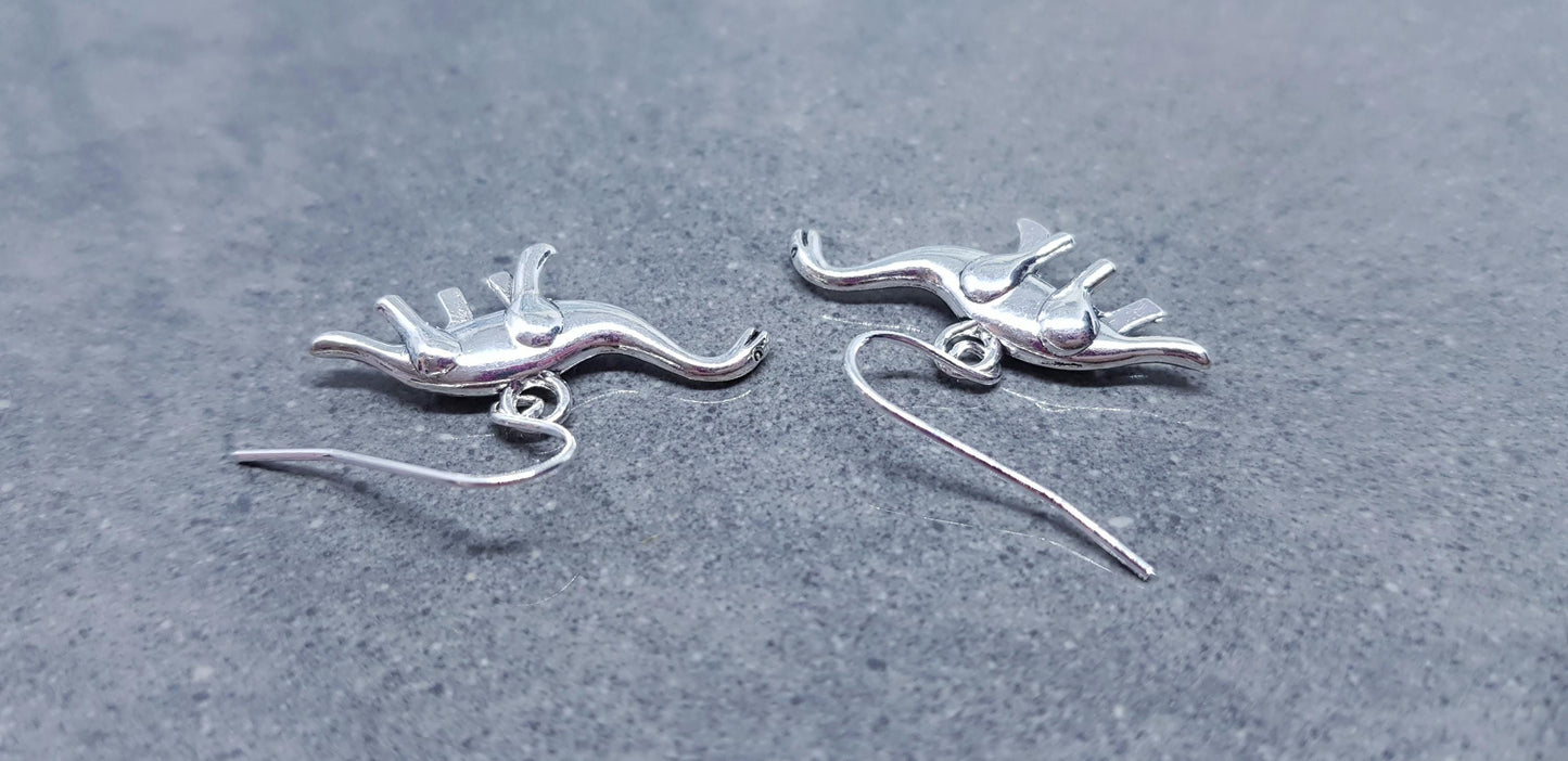Diplodocus Earrings, Hypoallergenic Ear Wires, Long Neck Dinosaur, Jurassic Earrings, Cute Jewellery