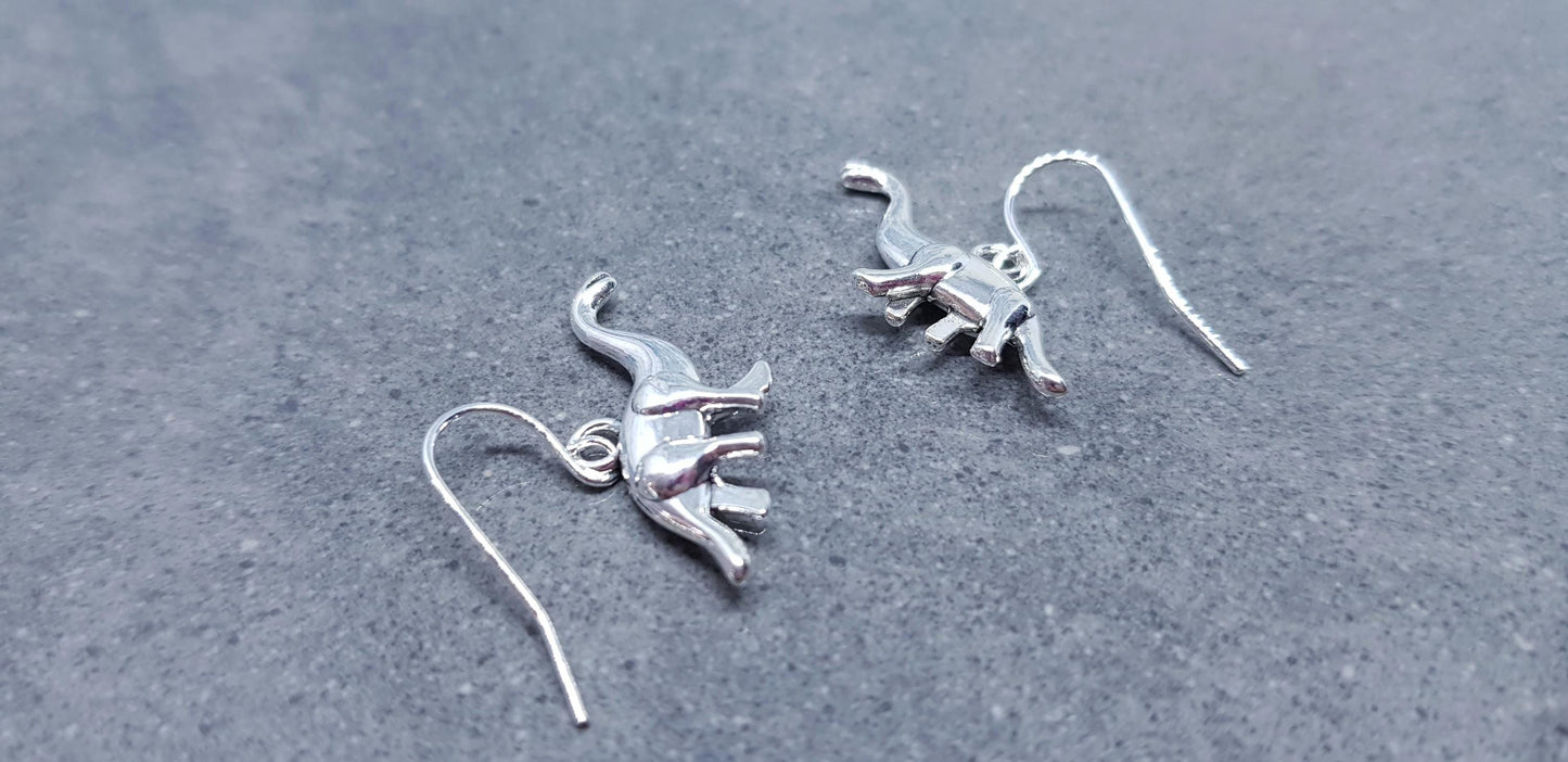 Diplodocus Earrings, Hypoallergenic Ear Wires, Long Neck Dinosaur, Jurassic Earrings, Cute Jewellery