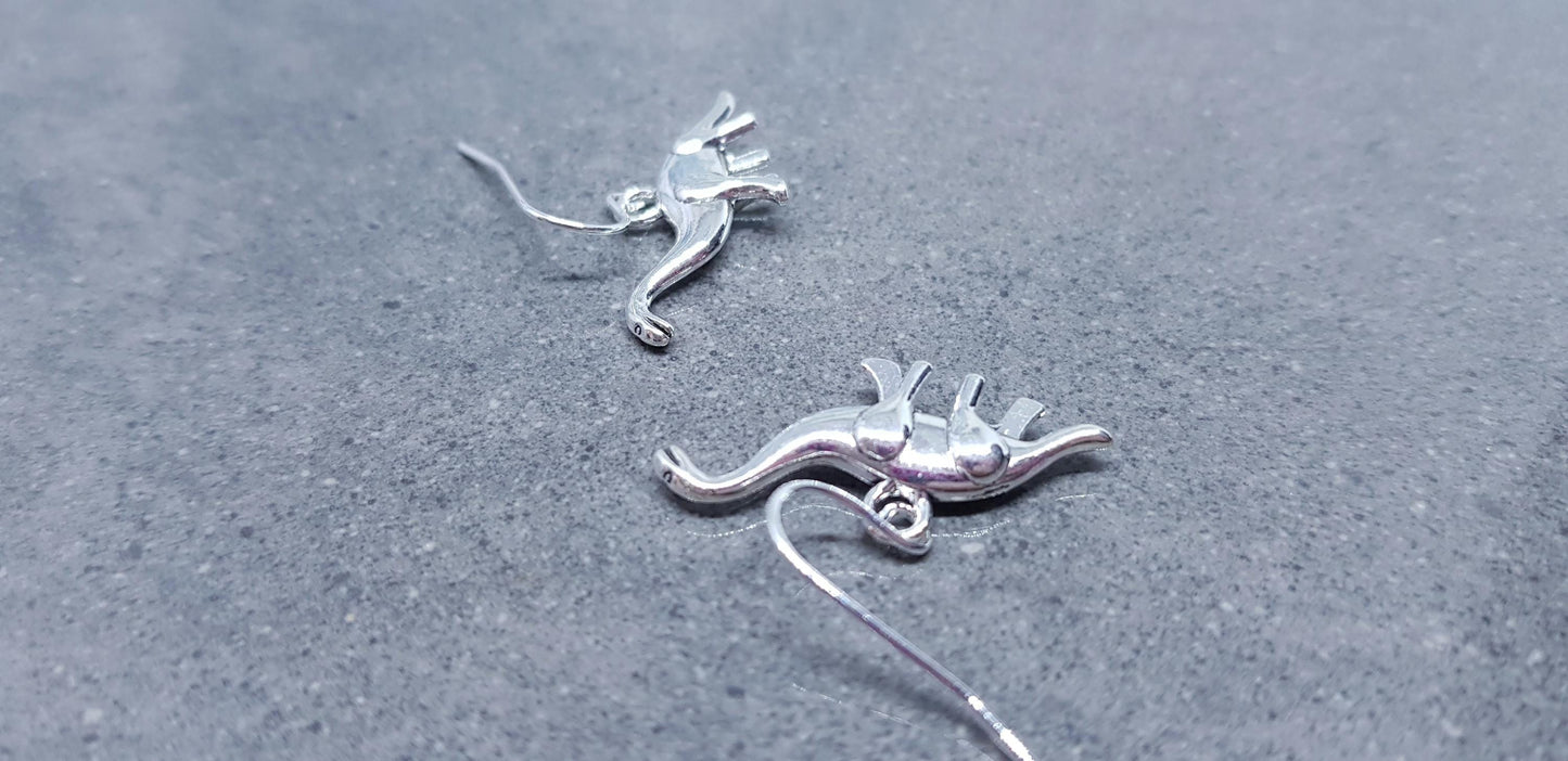 Diplodocus Earrings, Hypoallergenic Ear Wires, Long Neck Dinosaur, Jurassic Earrings, Cute Jewellery