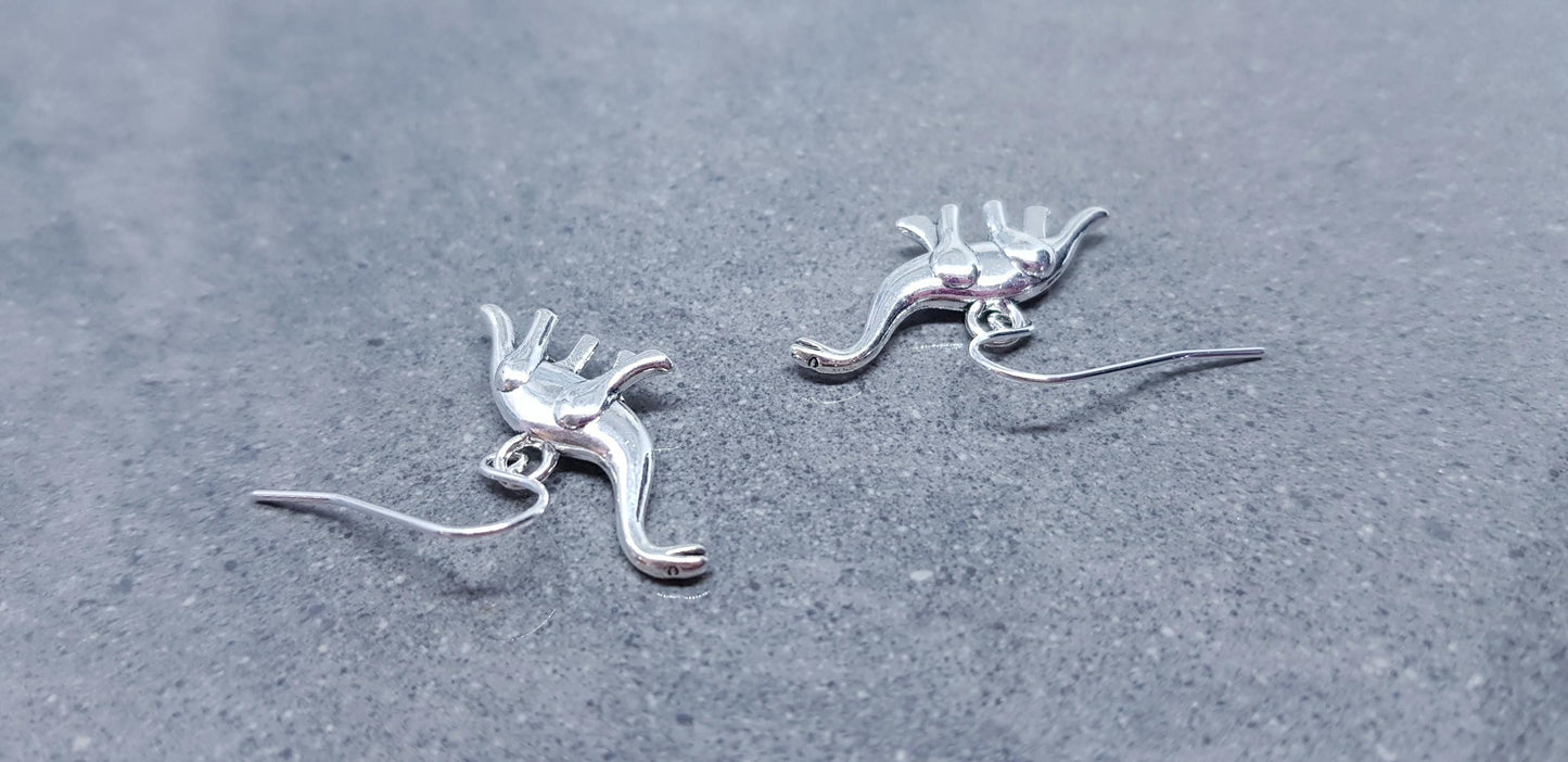 Diplodocus Earrings, Hypoallergenic Ear Wires, Long Neck Dinosaur, Jurassic Earrings, Cute Jewellery