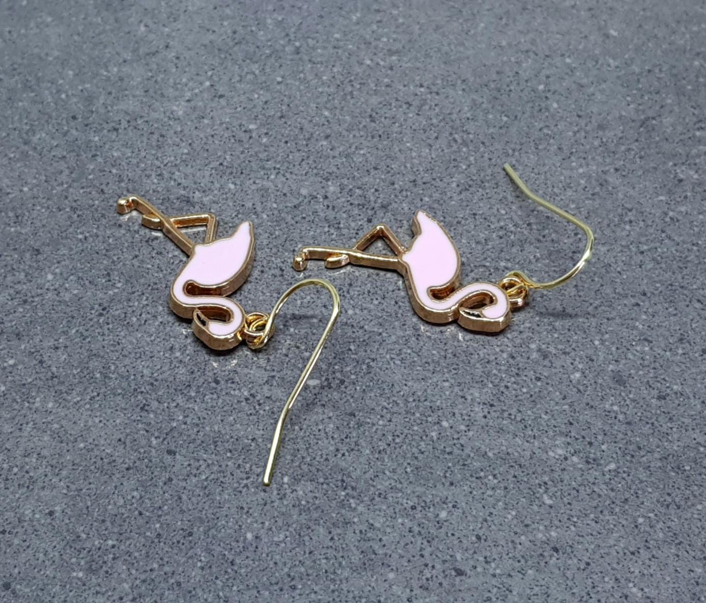 Pink Flamingo Earrings, Hypoallergenic Ear Wires, Pink Earrings