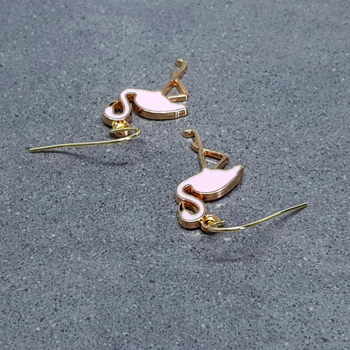 Pink Flamingo Earrings, Hypoallergenic Ear Wires, Pink Earrings