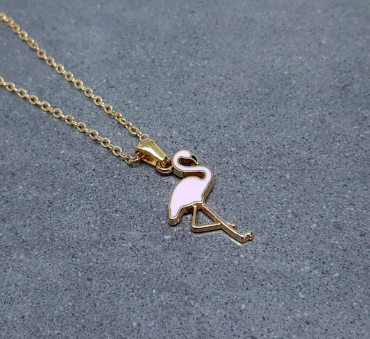 Pink Flamingo Necklace, Choice of Lengths available, Bird Necklace, Flamingo Jewellery