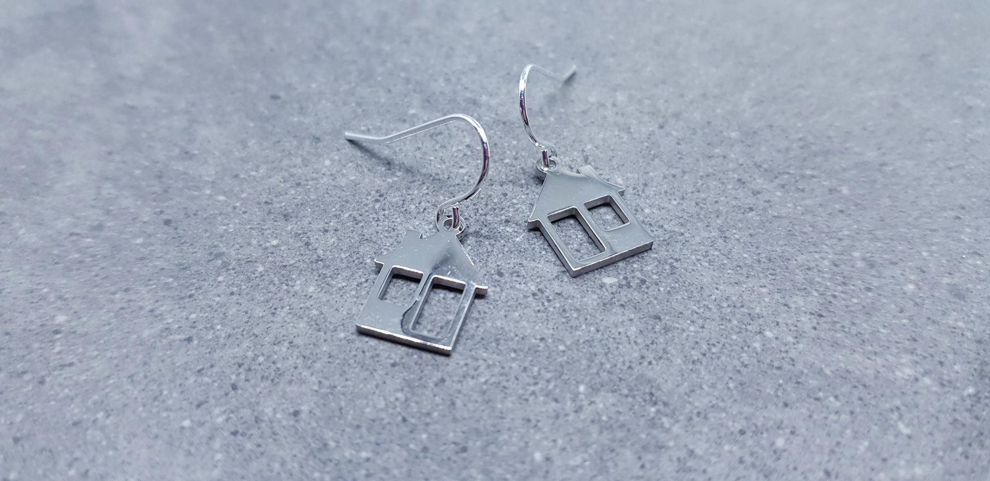 House Earrings, Hypoallergenic Ear Wires, Family Home Earrings, New Home Gifts, Gold Stainless Steel Earrings, Gift for her