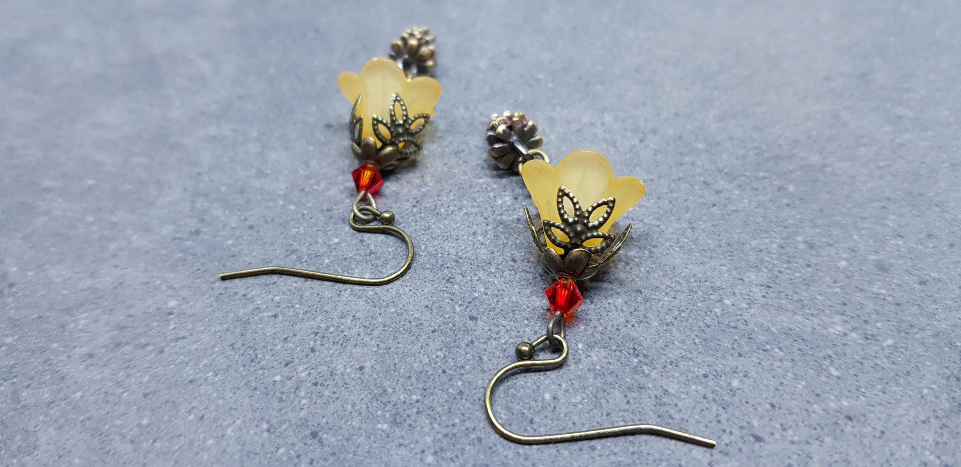 Autumn Flower Earrings, Hypoallergenic Ear Wires, Pinecone Earrings, Seasonal Earrings, Autumn/Fall Jewellery, PRIMERO Crystals®