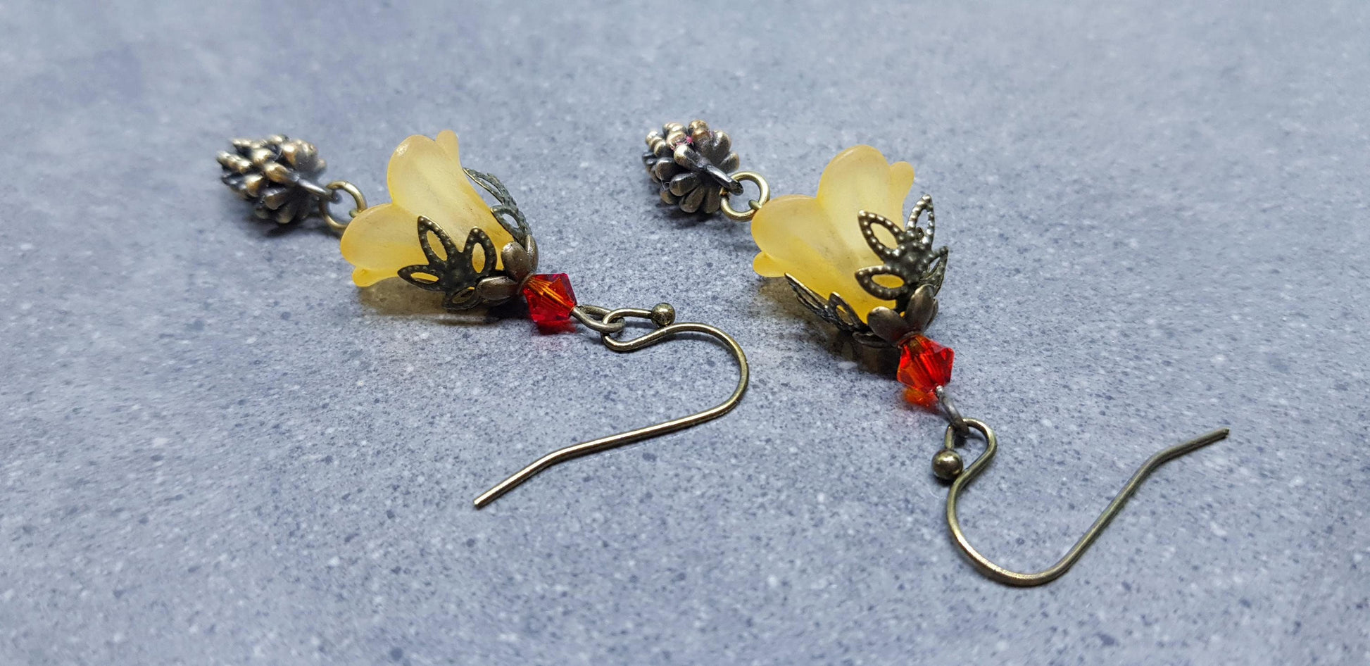 Autumn Flower Earrings, Hypoallergenic Ear Wires, Pinecone Earrings, Seasonal Earrings, Autumn/Fall Jewellery, PRIMERO Crystals®